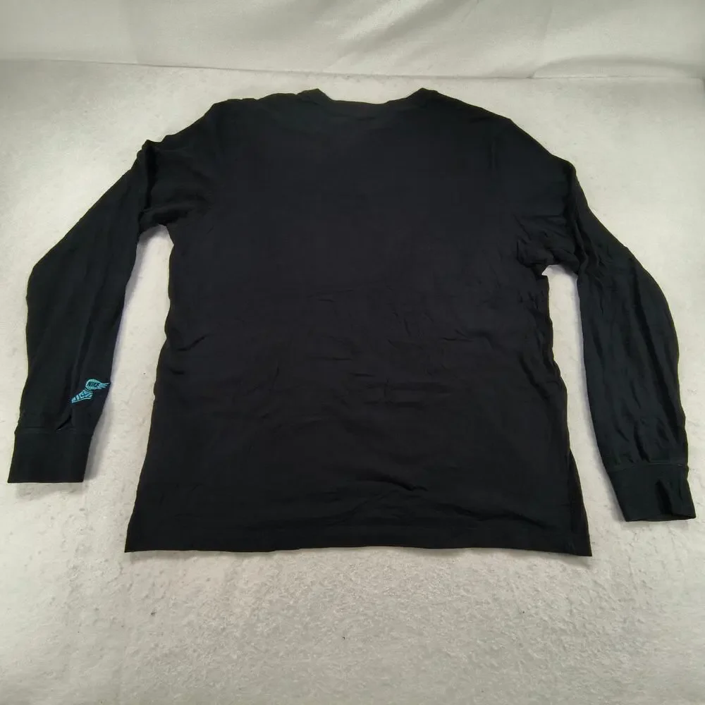 Nike Tee Championship Athletics Crew Neck Long Sleeve Shirt Mens Size L Black